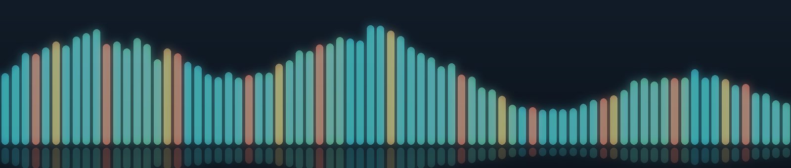 A row of columns at different heights